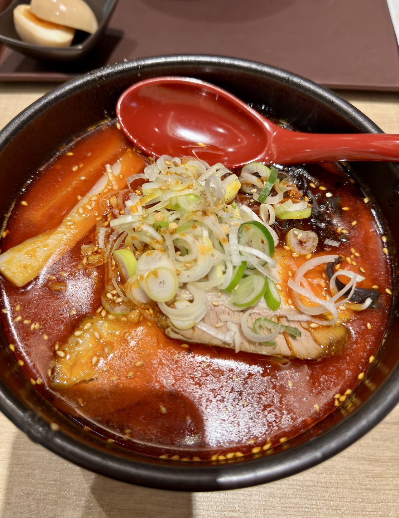治療後に食べた刺激のある麺料理